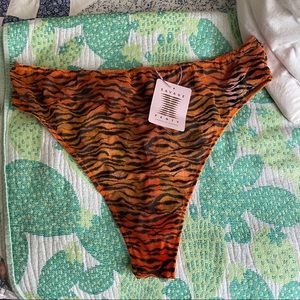 Savage X Fenty High Rise Thong Zebra Mesh
